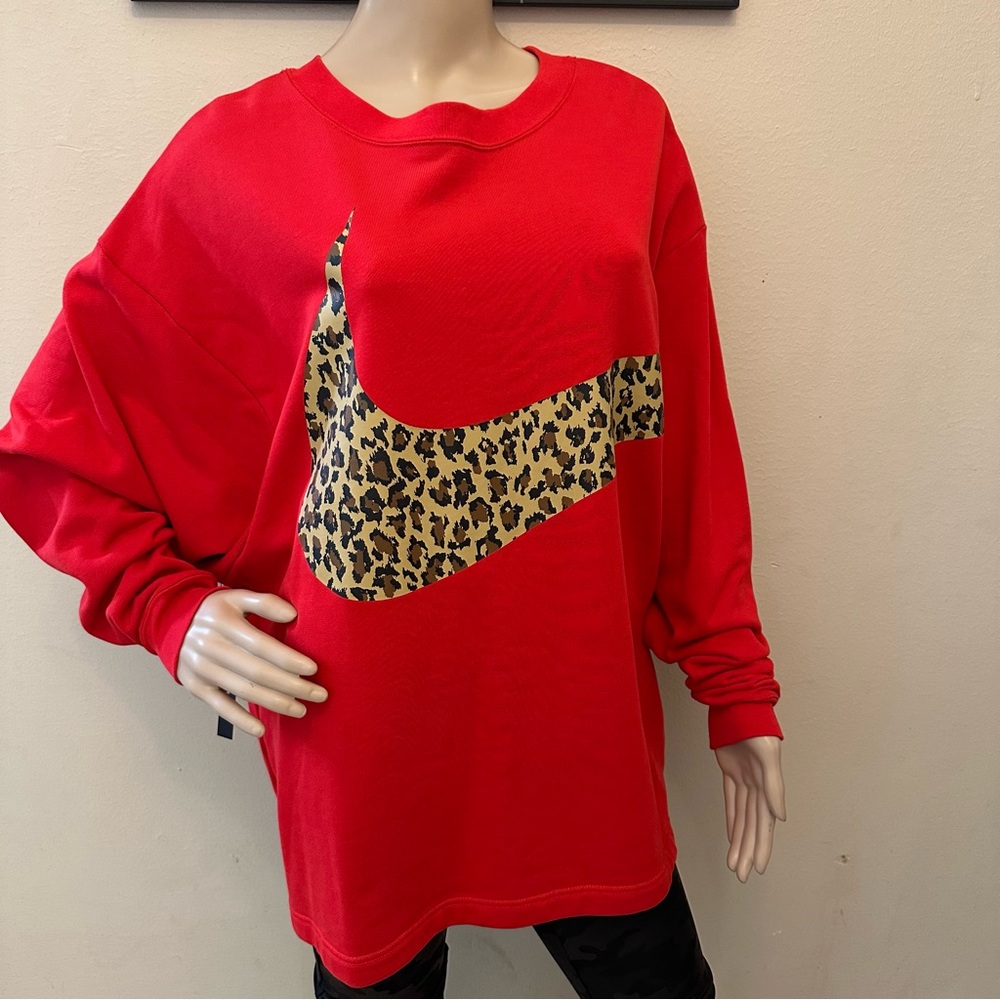 Nike Oversized Red Sweatshirt with Unique Logo